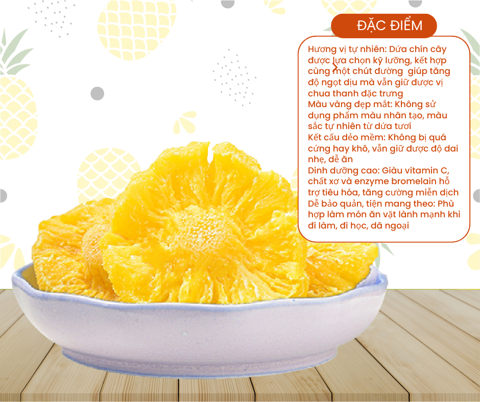 Dứa Sấy Dẻo Nguyên Chát Tân Lộc Phát