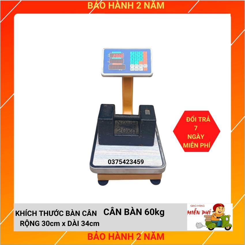 Cân bàn điện tử tính tiền 60kg - khung vàng chuyên bán hàng hóa nông sản.vv