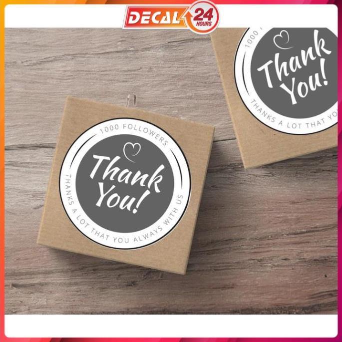 Set 12 nhãn dán tròn 30mm Thank You Sticker PVC - MS13