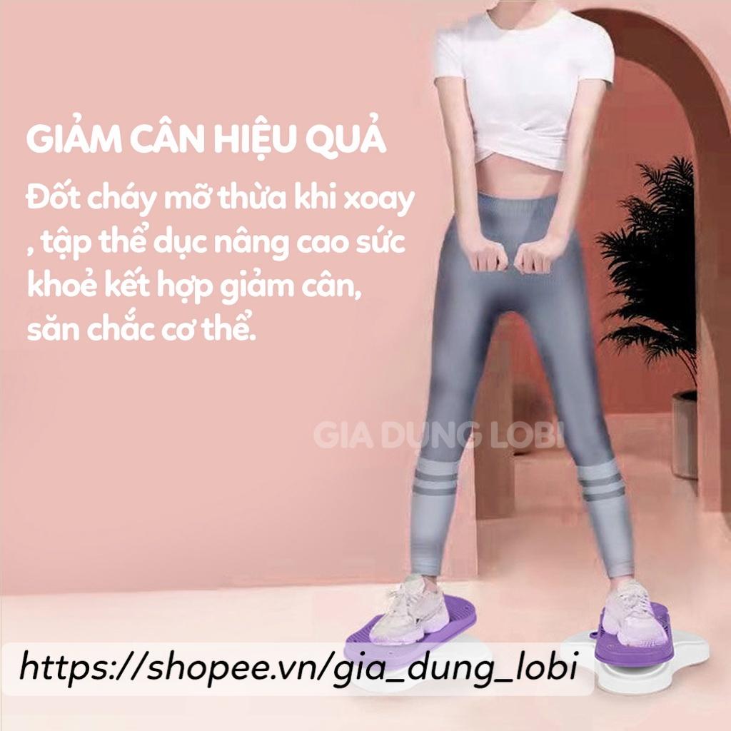 Đĩa xoay eo tập bụng cao cấp, Bộ đĩa xoay eo tập thể dục xoay 360 độ giúp giảm cân săn chắc cơ, đế hít chân không chắn