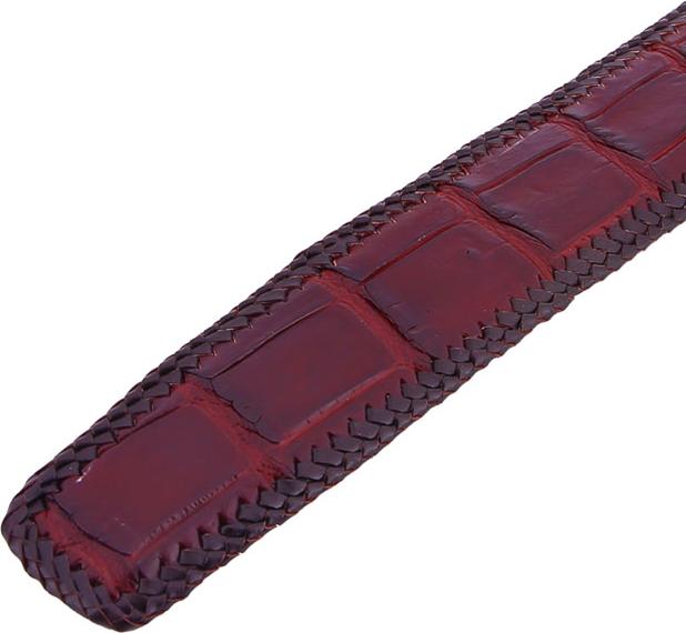 Thắt Lưng Nam Da Cá Sấu Đan Viền Bản Lớn Đầu Kim Huy Hoàng HT4295 - Nâu Đất