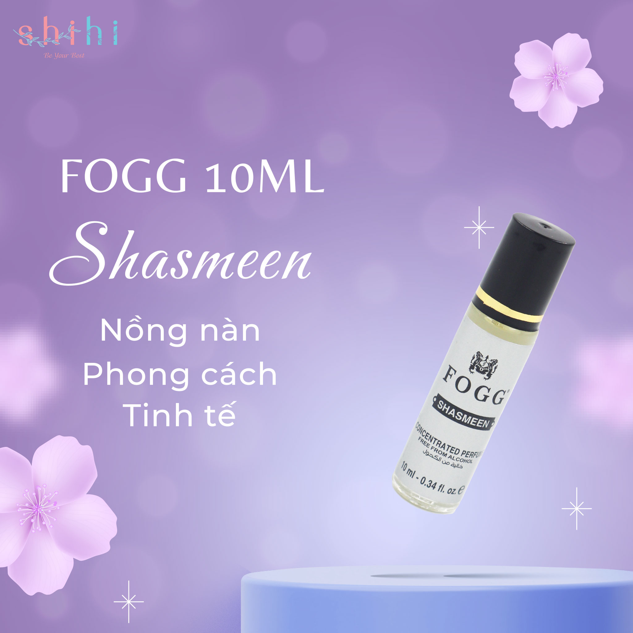 Tinh dầu nước hoa FOGG dạng lăn Sultan (Vàng) 10ML, hương thơm quyến rũ, sang trọng nhập khẩu chính hãng Dubai