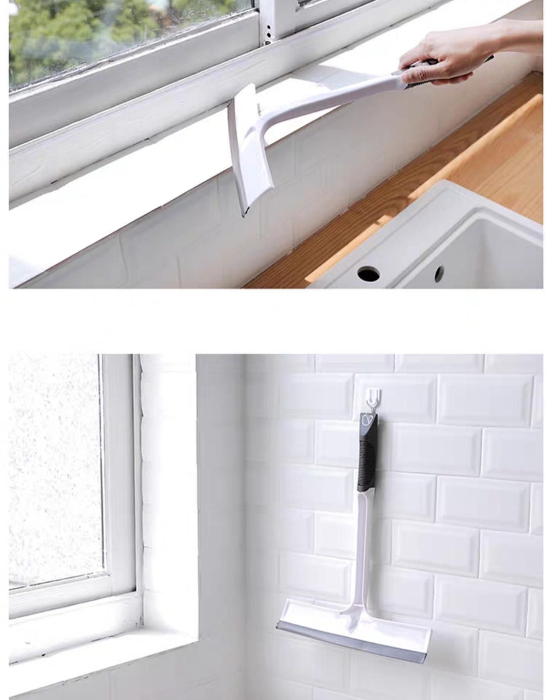 Cây gạt nước có tay cầm silicon làm sạch đa năng không trơn trượt để lau cửa sổ / gương kính / tường / sàn nhà