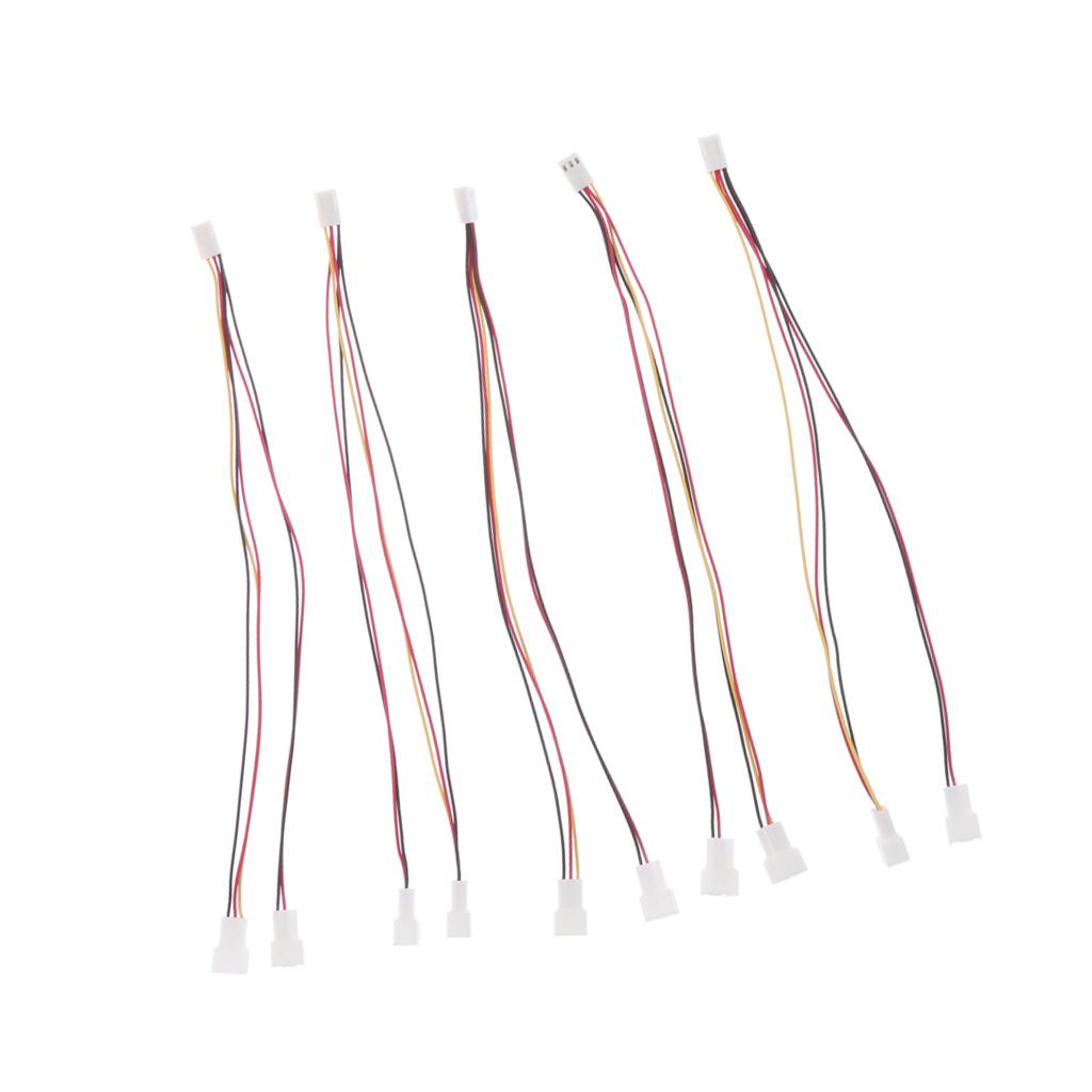 5pcs 3Pin PC Computer Fan Power Splitter Cable 3Pin to 2 Fan Y cable adapter