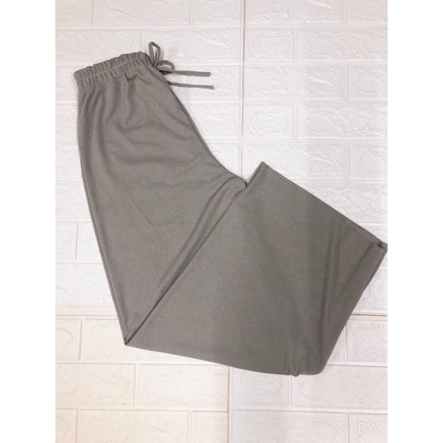 Quần ống suông rộng culottes gân tăm mềm mát