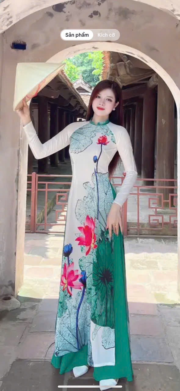SÉT ÁO DÀI IN HỌA TIẾT HOA SEN SANG TRỌNG