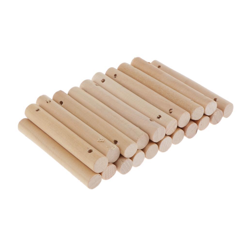 20 Pieces Round Wooden Stick DIY Unfinished Wood Crafts Making 7x1cm