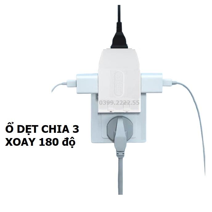 Phích Chia Ổ Cắm Điện, Đầu Nối Chia 3, Ổ Cắm Dẹt Tiết Kiệm Diện Tích Và Tiện Dụng Không Gian Hẹp, Ổ Cắm Đa Năng Trong Gia Đình. Kingler 8603