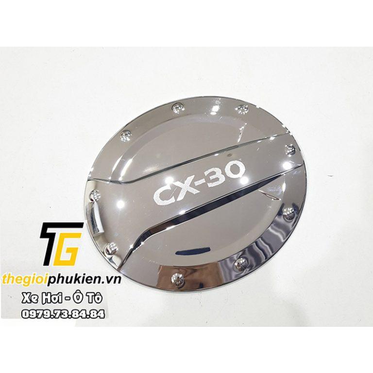 Ốp nắp bình xăng Mazda CX-30, CX30 mạ Crom