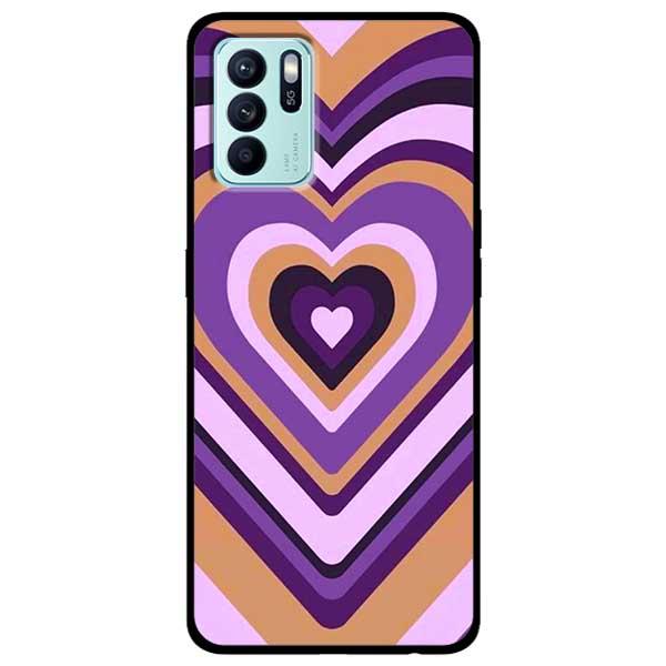 Ốp lưng dành cho Oppo Reno 6 - Reno 6 5G - Reno 6Z 5G - Tim Cầu Vồng Tím Nâu