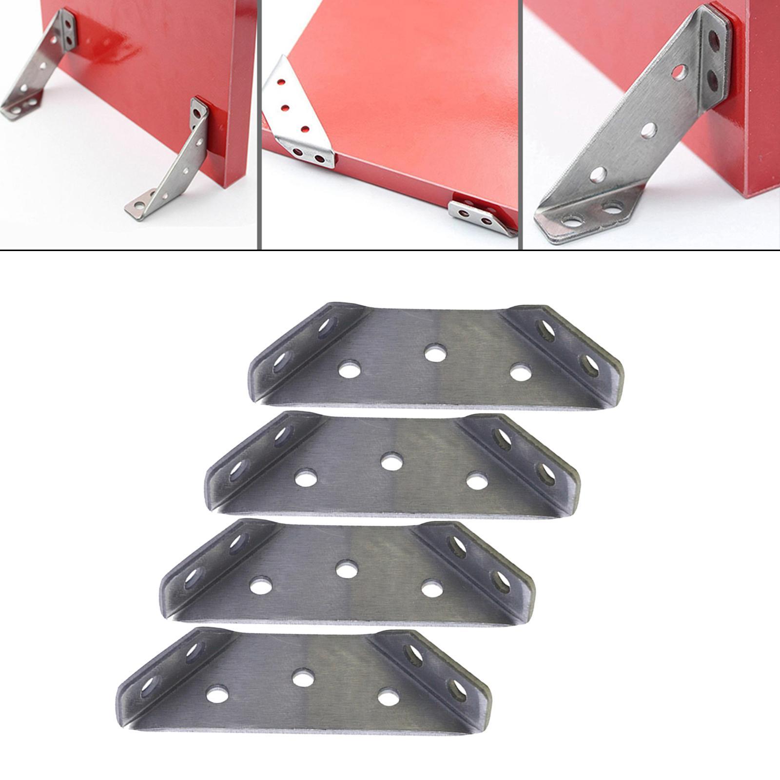 4x Stainless Steel Corner Joint, Furniture Corner Connector Fastener, Angle Corner Brackets for Shelf Window Table