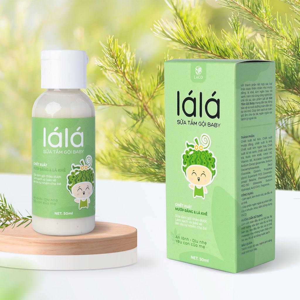 Sữa tắm gội Baby LACO Lá Lá 50ml - Làm sạch và bảo vệ làn da bé