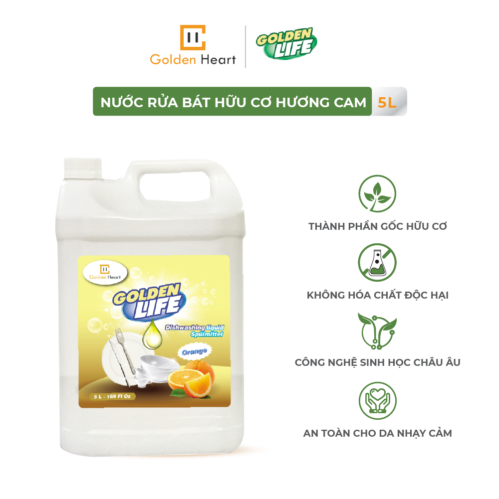 Nước rửa bát Hữu cơ Golden Life 5L - Hương