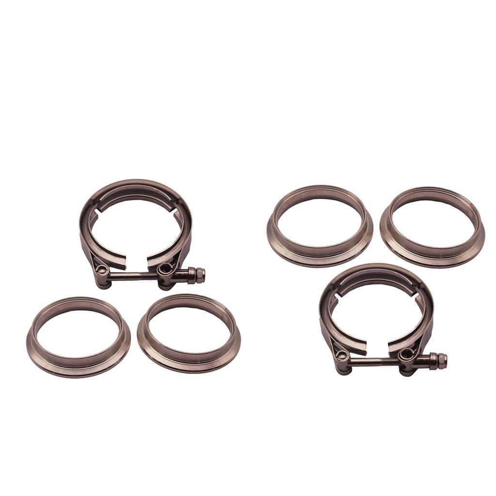 2 Pcs 2.5'' V-band Clamp Kit For Turbo Exhaust Pipes Turbo Downpipe Exhaust