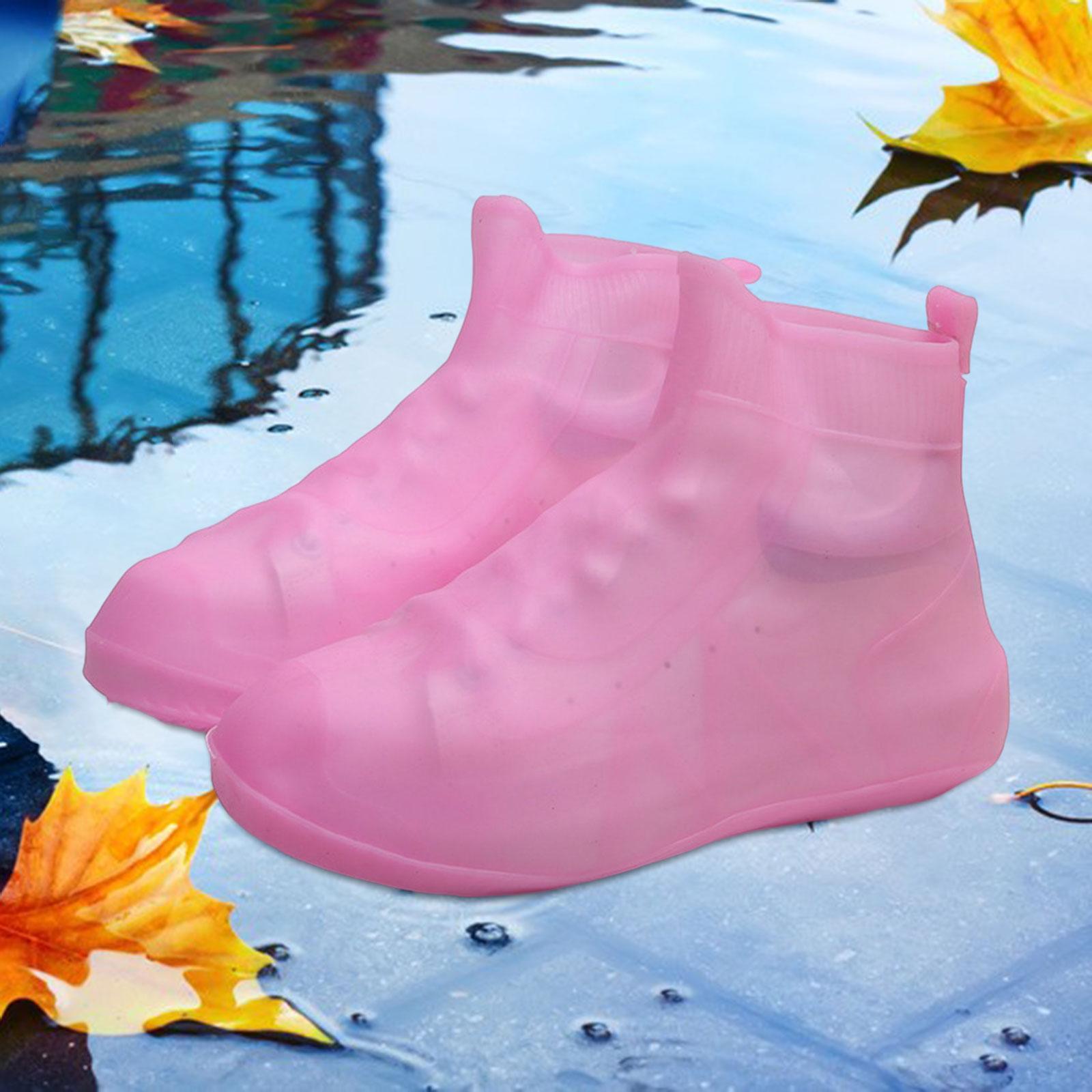 Rain Boot Waterproof Shoes Covers, Nonslip Shoe Cover Galoshes, Reusable Rain Snow Boots Overshoes for Cycling Outdoor Camping Fishing Garden Travel