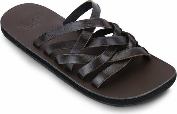 Dép Da Nam Nhiều Dây Quai Ngang Casual - Nâu