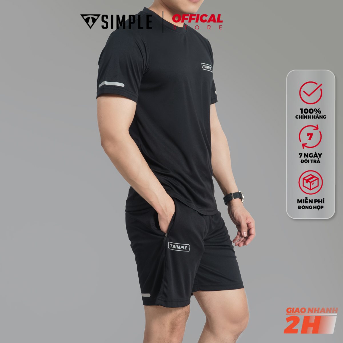 Bộ Quần Áo Thể Thao Nam TSIMPLE tập gym vải thun lạnh thoáng mát thấm hút mồ hôi co giãn chuẩn form MSSBHP1