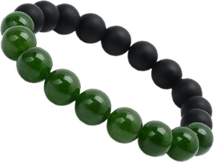 Vòng Tay Đá Cẩm Thạch Xanh Đá Onyx Đen Tự Nhiên 10MM