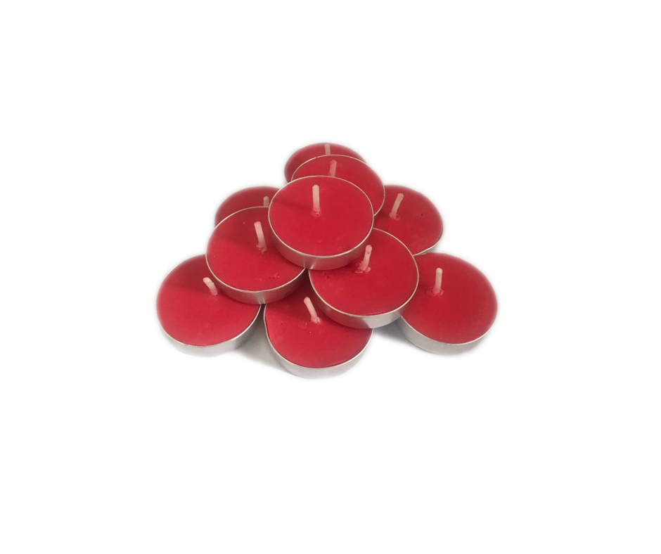 COMBO 10 HỘP NẾN TEALIGHT - ĐỎ - ĐẾN TỪ THƯƠNG HIỆU R2D, LÀM TỪ SÁP CỌ, DẦU DỪA, TINH DẦU, THÀNH PHẦN TỰ NHIÊN, LÀNH TÍNH.