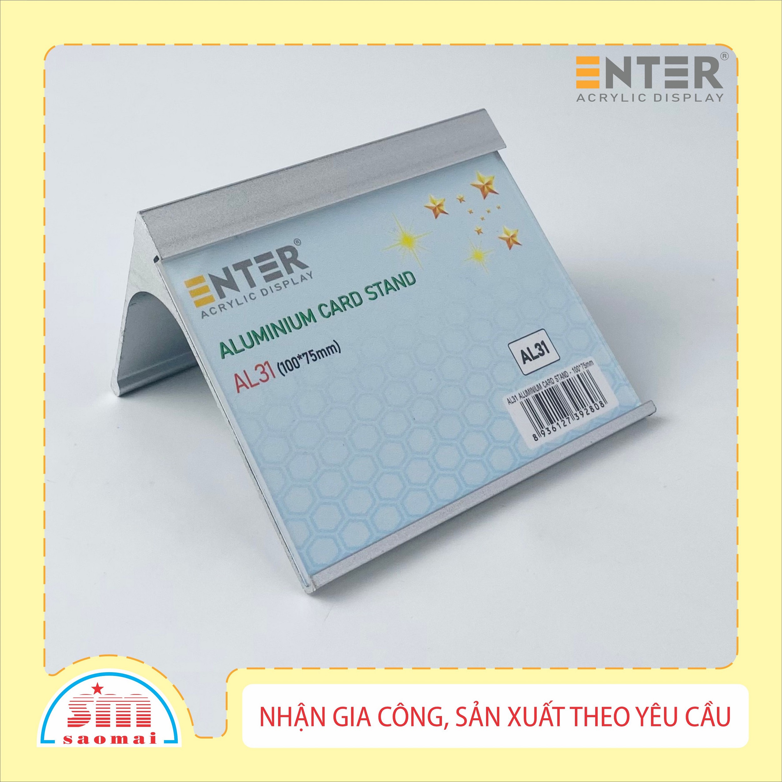 Bảng thông tin để bàn nhôm Enter AL31 100x75mm