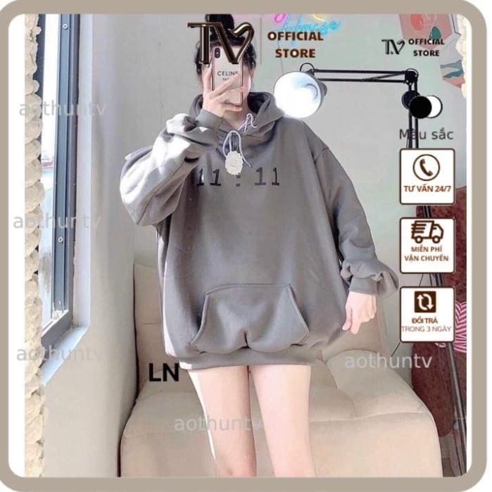 Áo Hoodie Nam Nữ Áo hoodie 11:11 mũ 2 lớp DA6 Nỉ thu đông dày ấm
