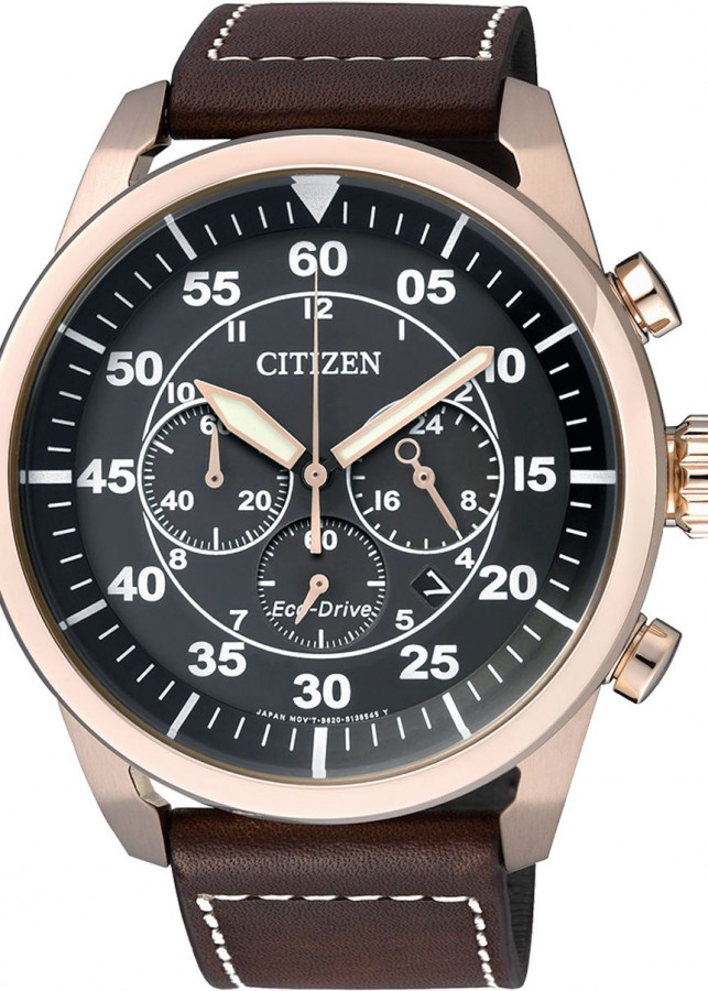 Đồng Hồ Citizen CA4213-00E Nam Dây Da Chronograph Eco-Drive 44mm