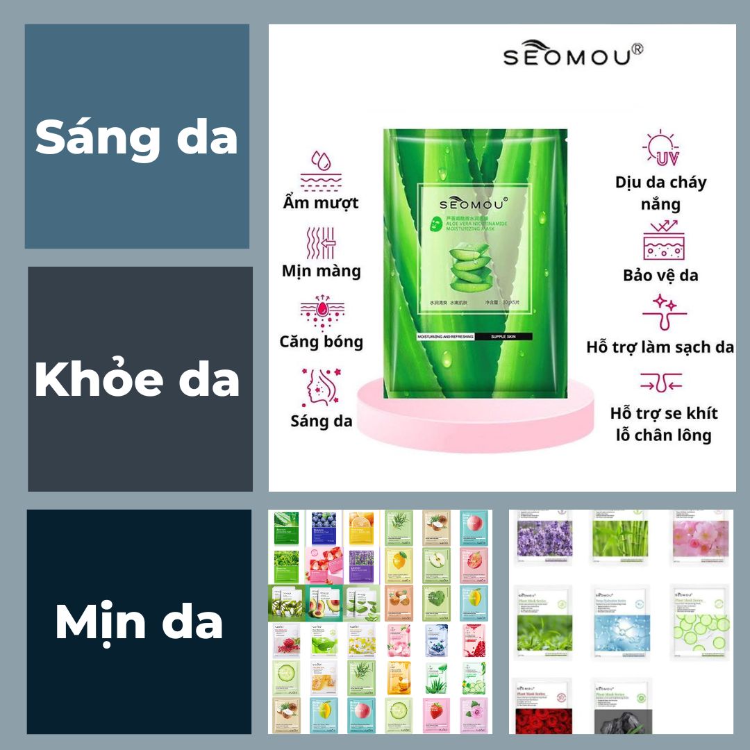 Combo 5 TẶNG 1: mặt nạ giấy - Nội địa Trung (Giúp sáng, mịn da và phục hồi da mệt mỏi)