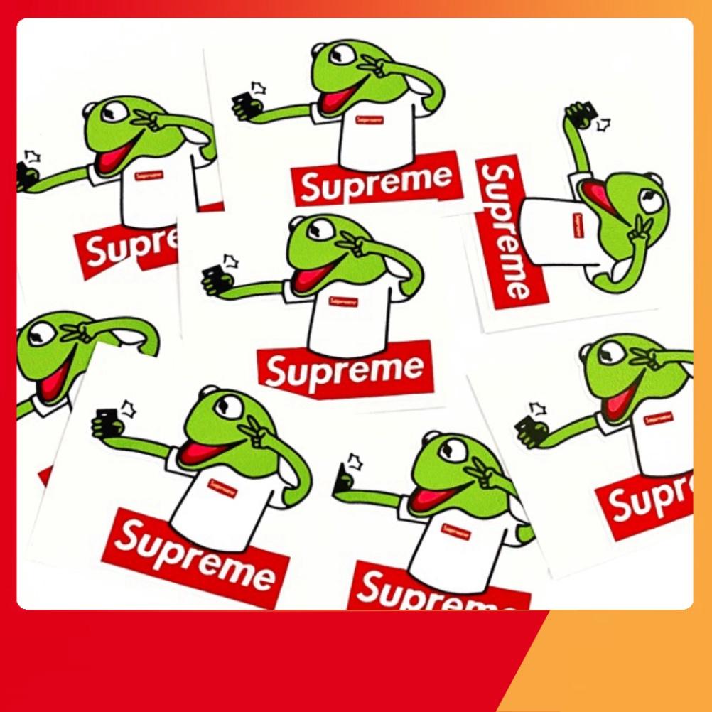 Sticker Frog Sup.reme dán tô điểm điện thoại, laptop, vali, bàn tủ kệ, mũ bảo hiểm, xe máy