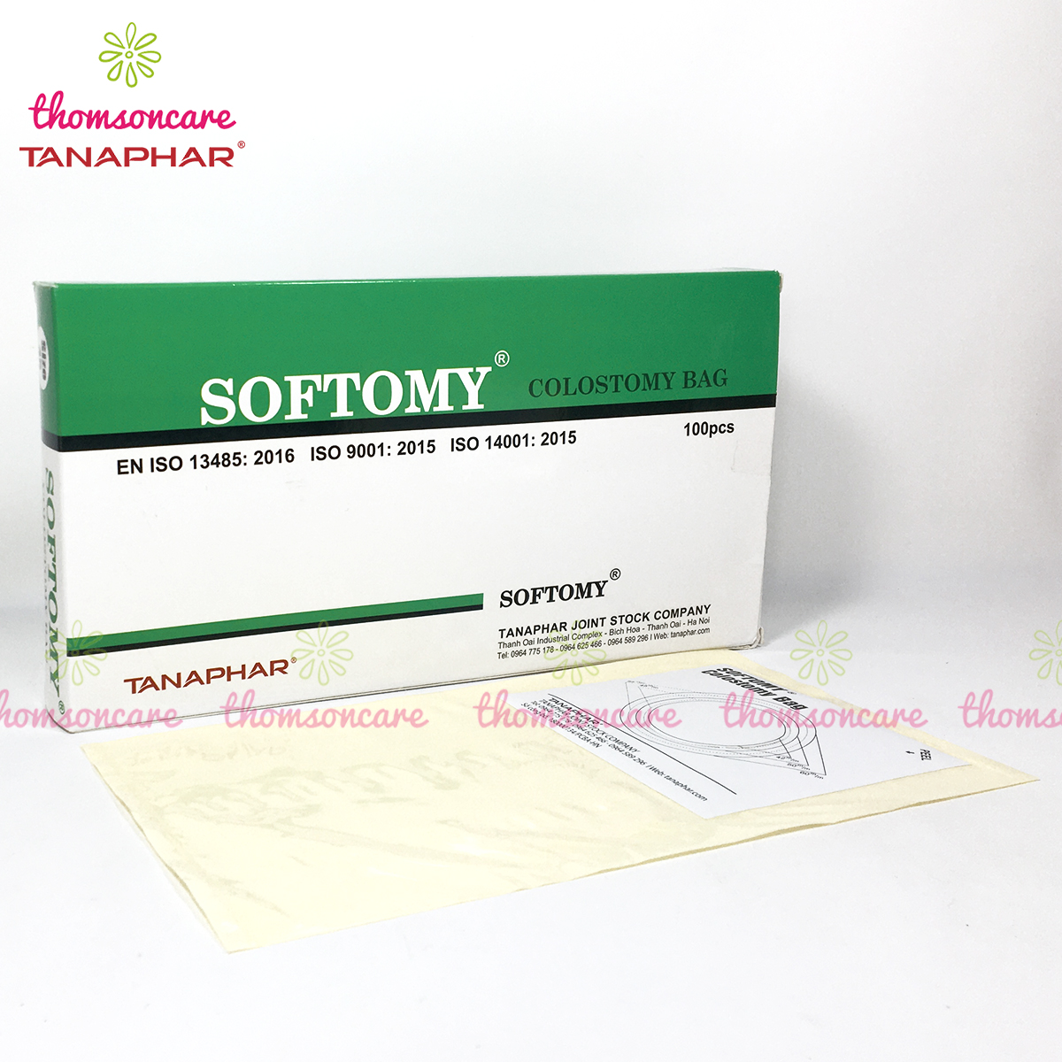 Túi hậu môn nhân tạo Softomy - Hộp 100 cái của dược Tanaphar