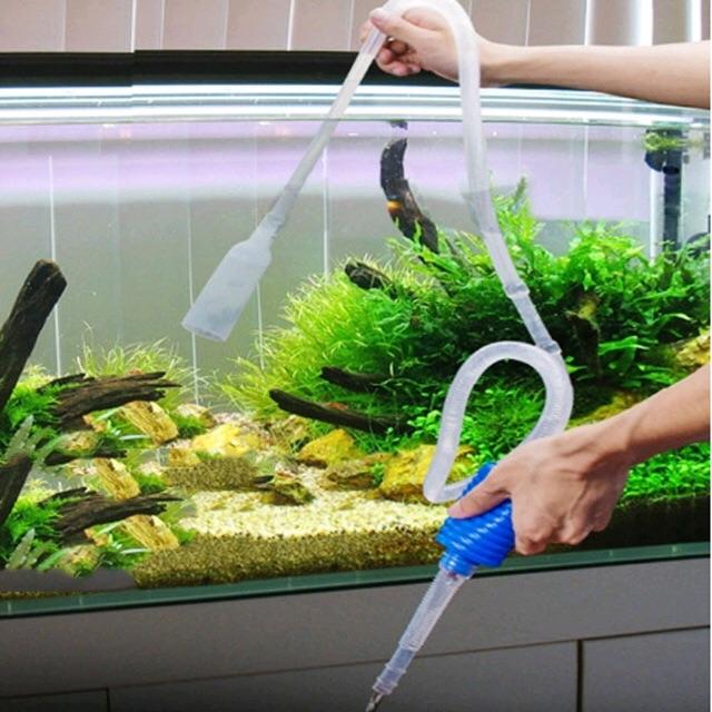 Bơm Tay Có Van Vặn dùng Thay Nước Hút Phân Hồ Cá To