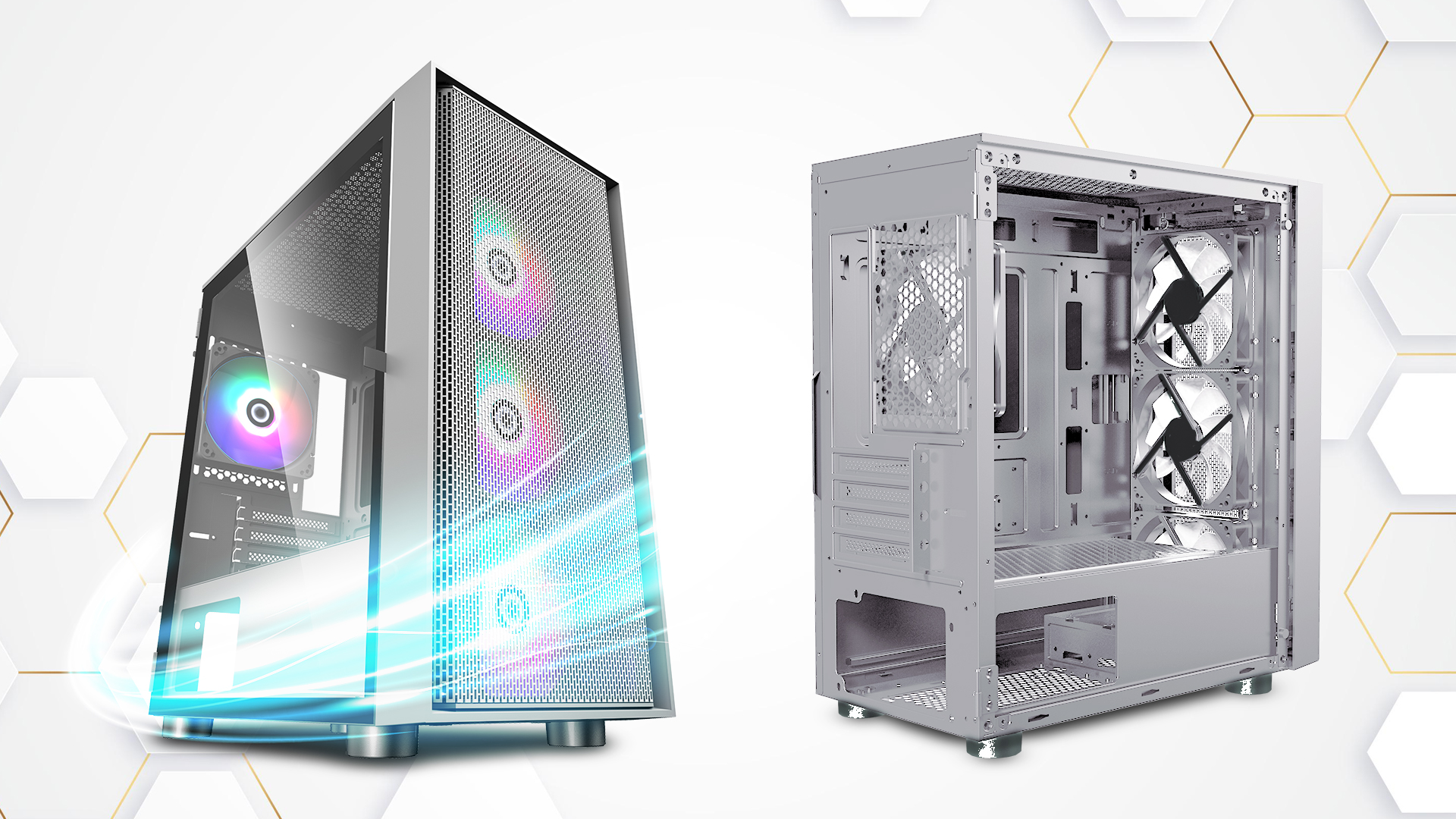 Case Gaming VSP HA01 Mini Tower - Màu Trắng - NTH - Hàng Nhập Khẩu