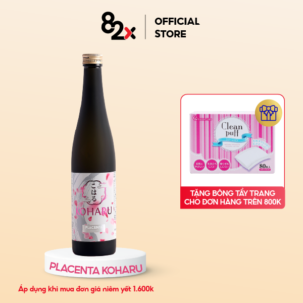 KOHARU PLACENTA Dạng Nước 500ml Hàm Lượng 319.000mg Placenta và 9000mg Collagen, Nước Uống Đẹp Da Đến Từ Nhật Bản