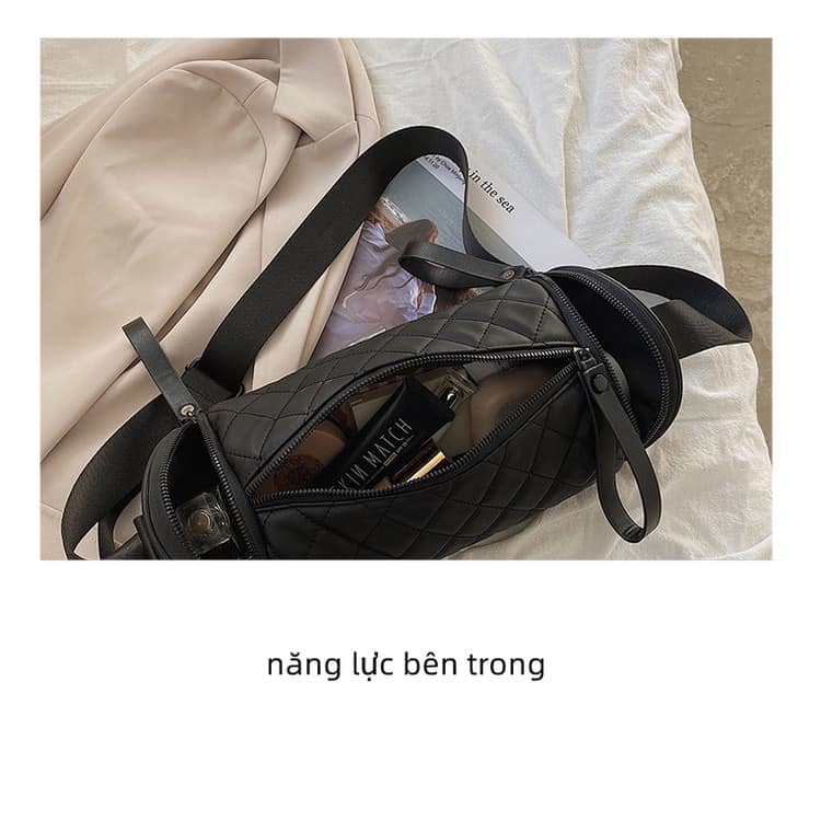 TÚI TRỐNG ĐEN TRẦN TRÁM 2 KHÓA SIÊU XINH CHO BÉ