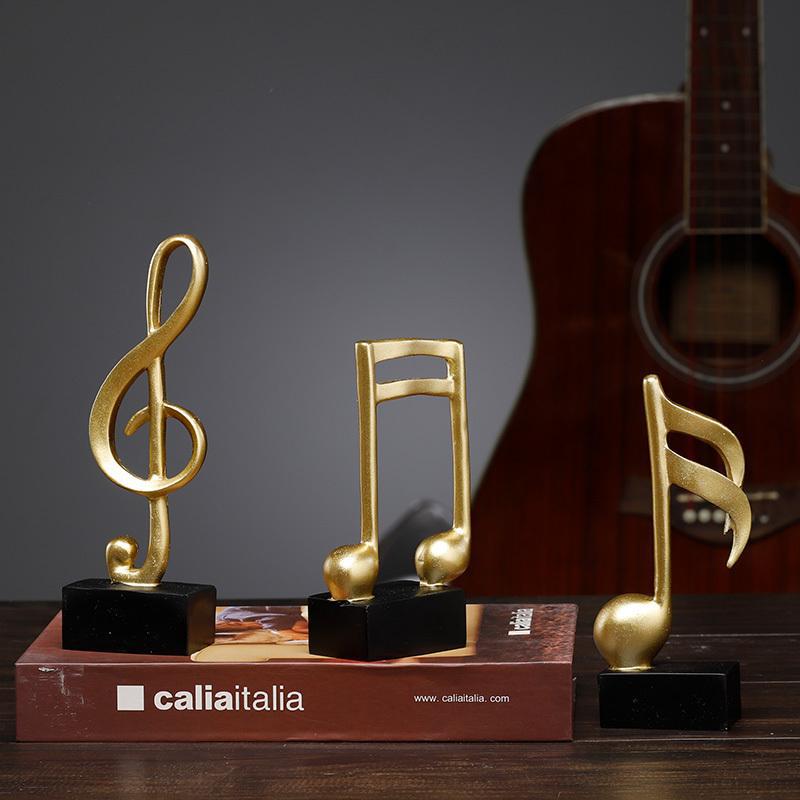 Mô hình 3 nốt nhạc, khoá sol mạ đồng bàn làm việc decor trang trí nhà cửa - Hàng chính hãng
