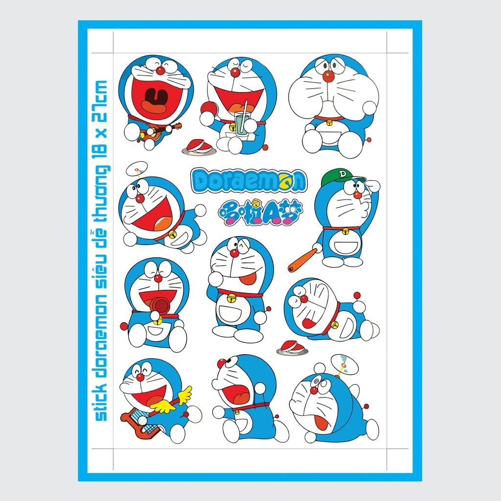 Tem Dán Dành Cho Xe Máy - Logo Tem Doraemon Dán Xe Cực Đẹp - 1 Tấm Khổ 18*21cm - Mẫu 04