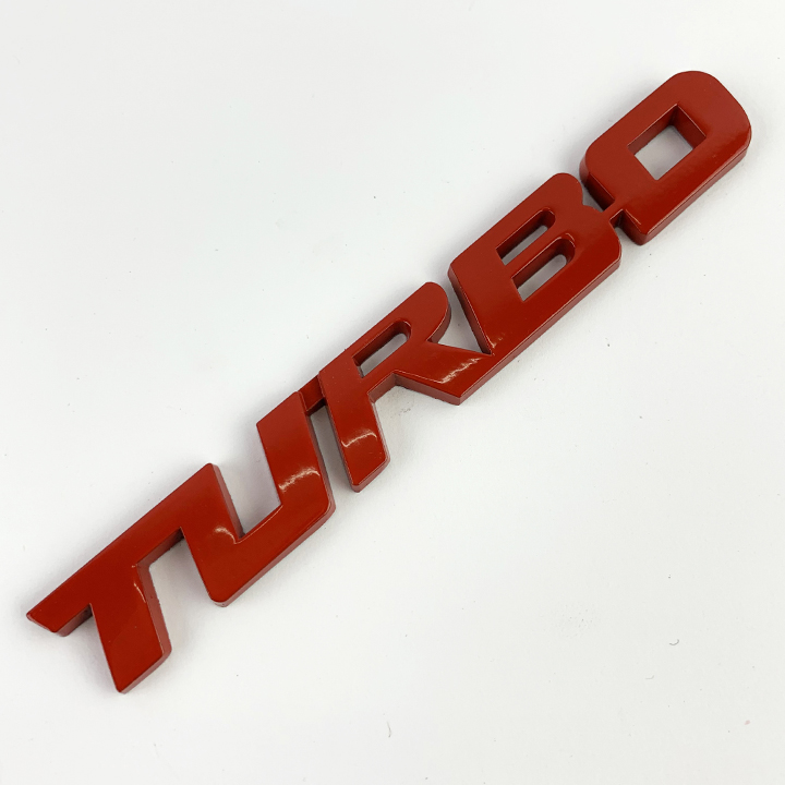 Tem kim loại 3D TURBO dán trang trí ô tô (Màu Đỏ)