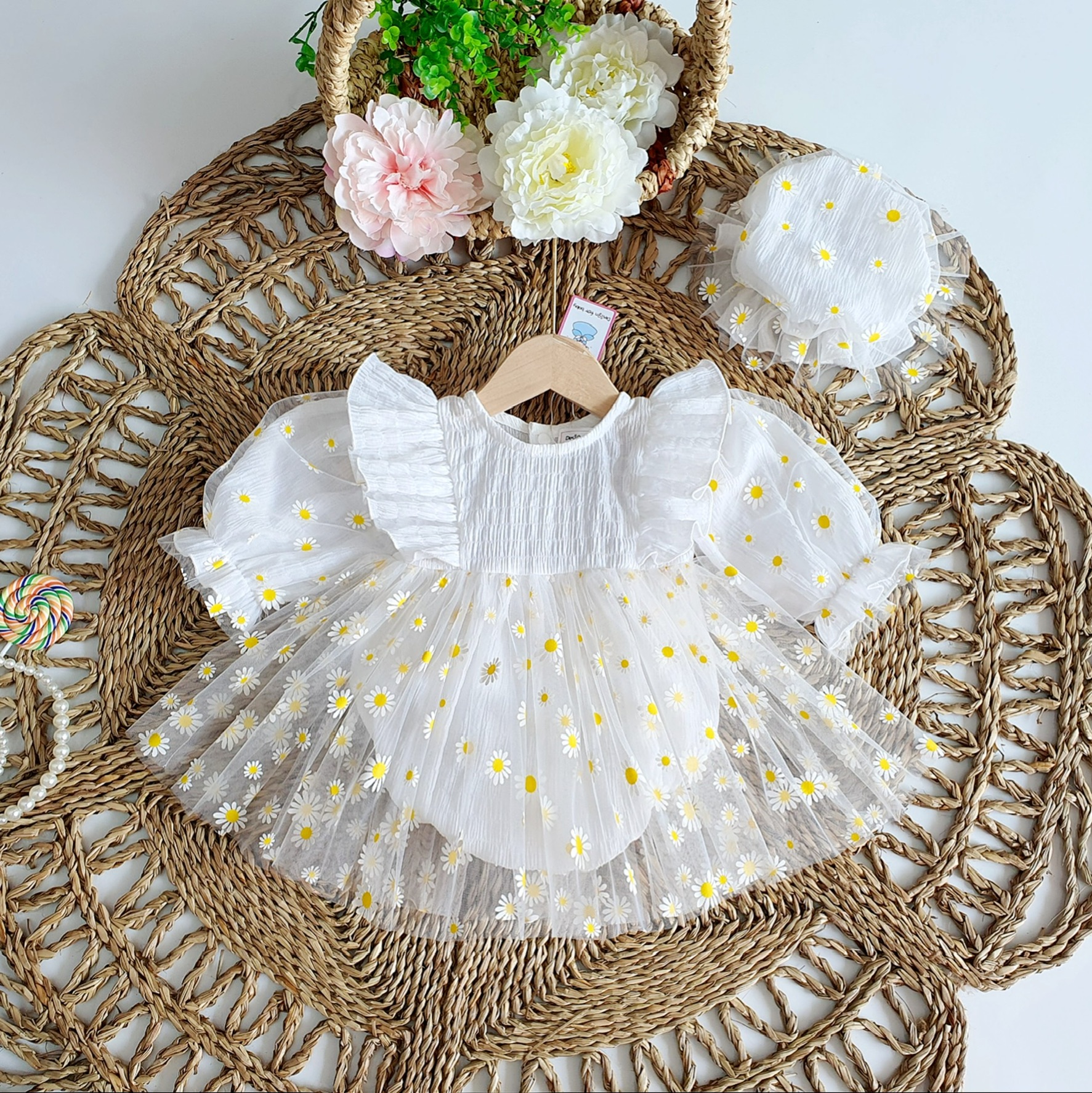 Body Váy Hoạ Tiết Quả Cherry Đỏ Chất Muslin Cao Cấp Cho Bé Gái 3 Đến 12kg