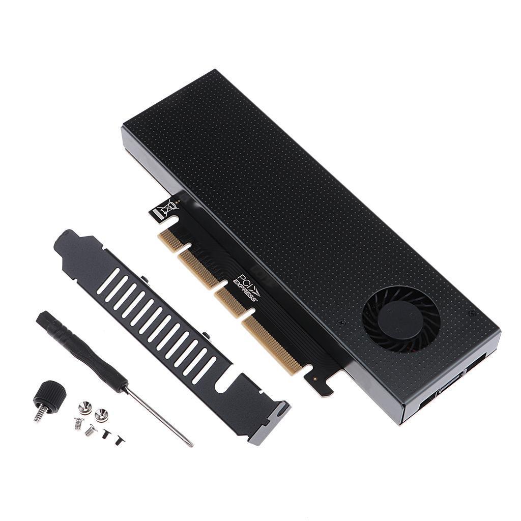 M.2 Add on Card Turn PCIE3.0 Cooling Fan SSD Dual Interface
