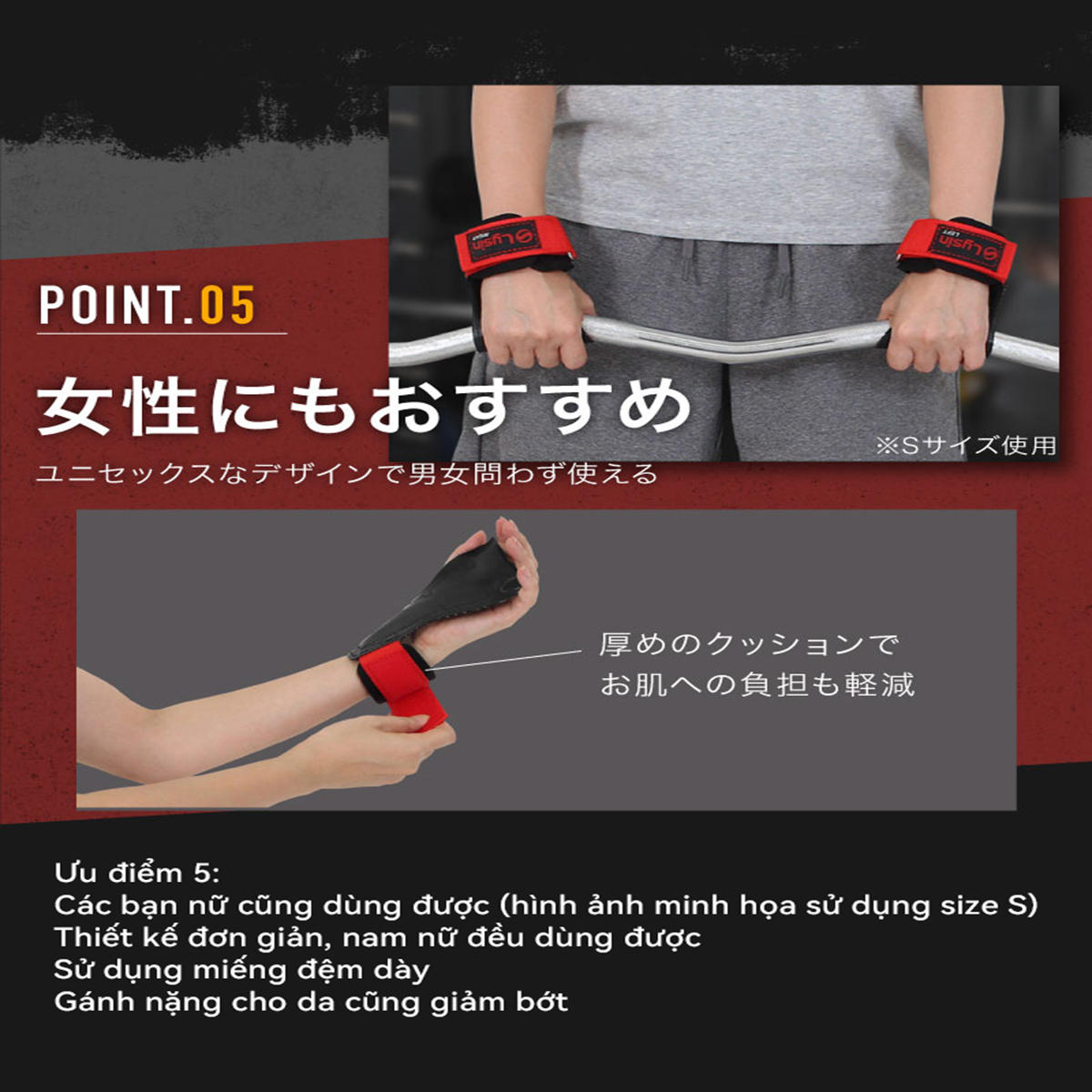 Lysin - đai hỗ trợ cổ tay, lòng bàn tay chất liệu da Pu thoáng khí, chống trượt,găng tay tậm gym tập chuyện nghiệp dây kéo lưng lifting straps tập gym deadlift kéo xà nâng tạ