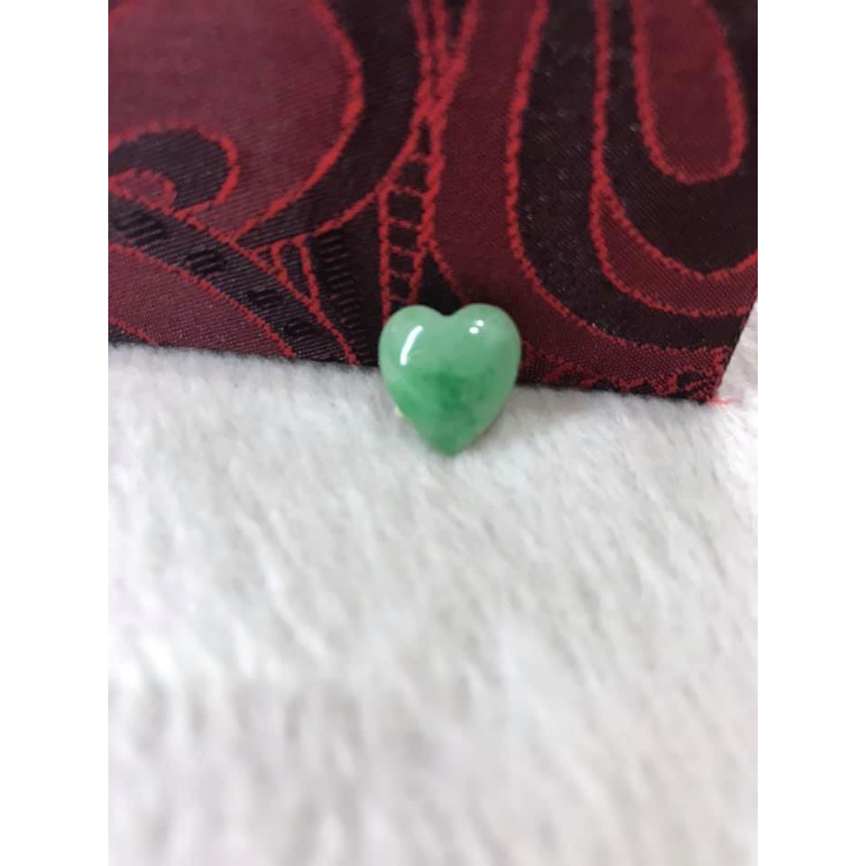 MẶT NHẪN HÌNH TRÁI TIM NHỎ NHẮN XINH XẮN ĐÁ CẨM THẠCH TỰ NHIÊN Size 12mm x C13mm x Dầy 4mm XANH NGỌC NHẸ NHÀNG LÊN MẶT NHẪN TRÁI TIM ĐẸP
