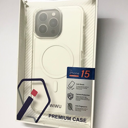 Ốp lưng cho iPhone 15 Pro Max hiệu WIWU Crystal Mag Safe Shock Chống sốc (Trong suốt không ố màu) - Hàng nhập khẩu