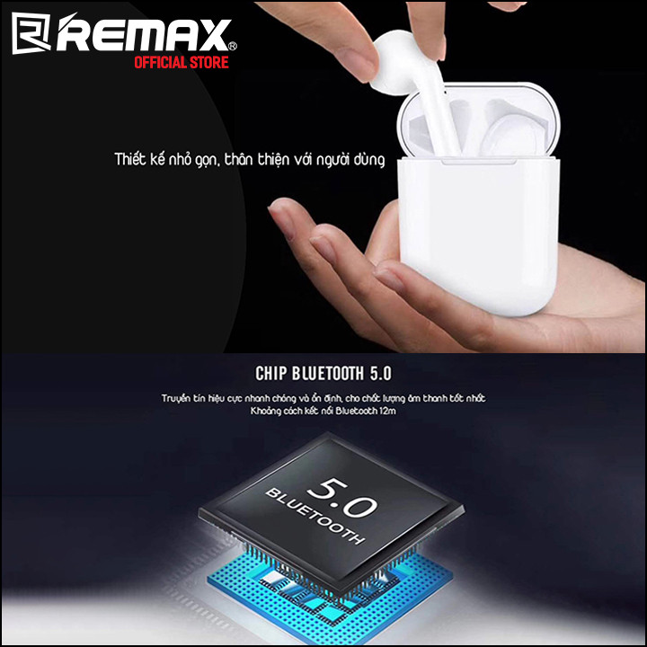 Tai Nghe Bluetooth Remax TWS AirPlus Touch + Tặng Kèm Dock Sạc Tai Nghe và Cáp Sạc Lightning - Hàng nhập khẩu