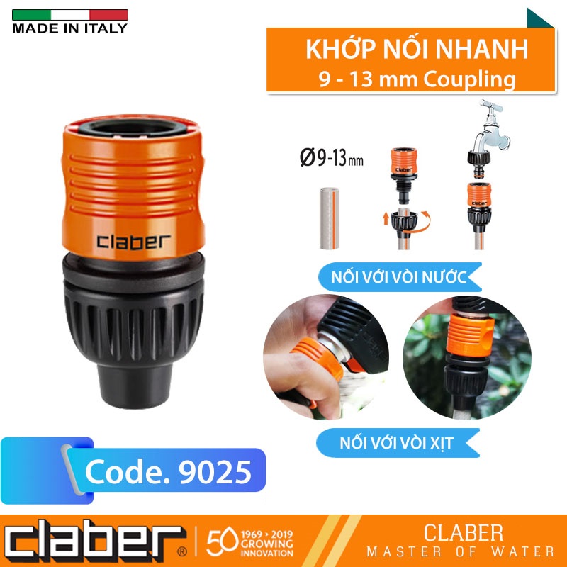 Khớp nối nhanh 9-13mm Claber 9025