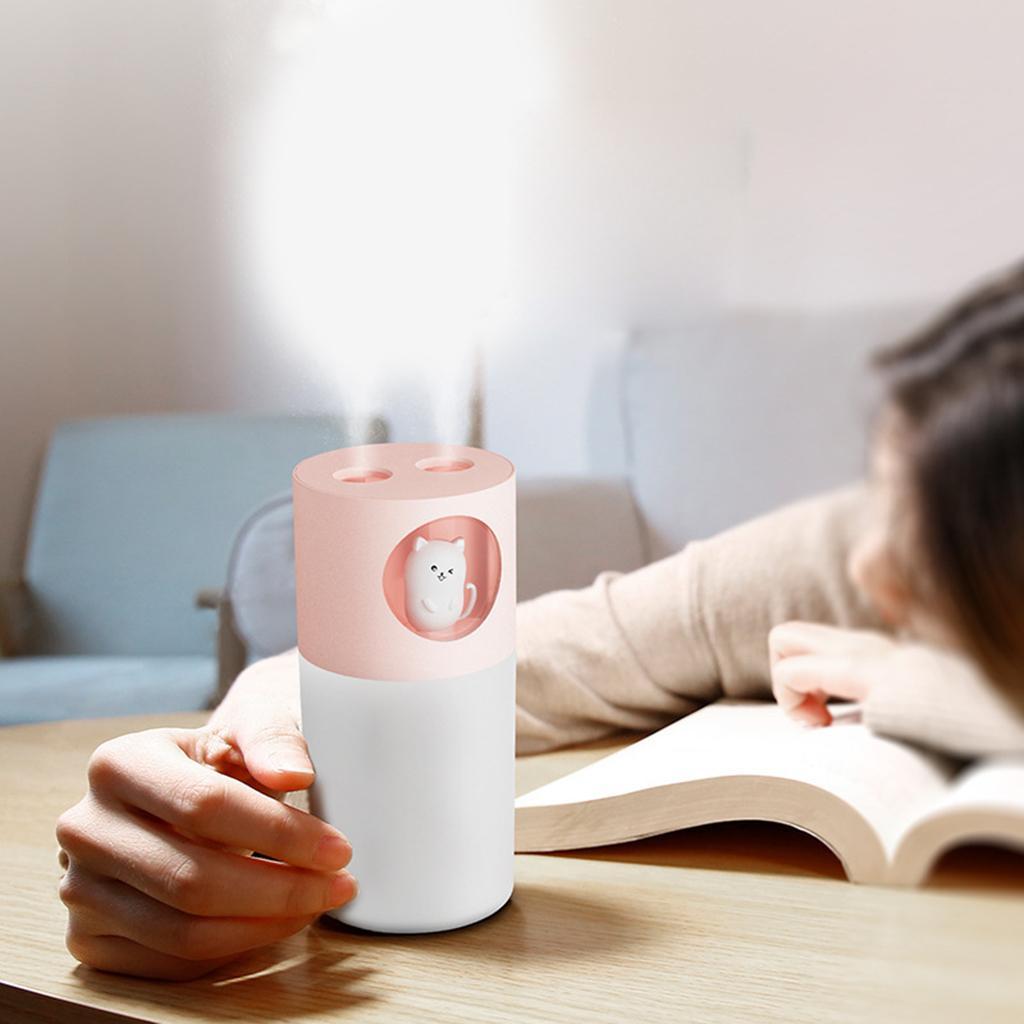 Small Desktop Air Humidifier Night Light Aromatherapy for Office SPA pink