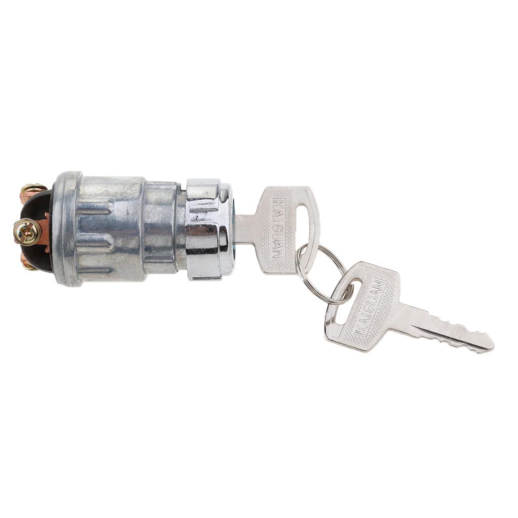 Universal 12V Ignition Cylinder Switch 2 Keys 3-Position for Car Truck