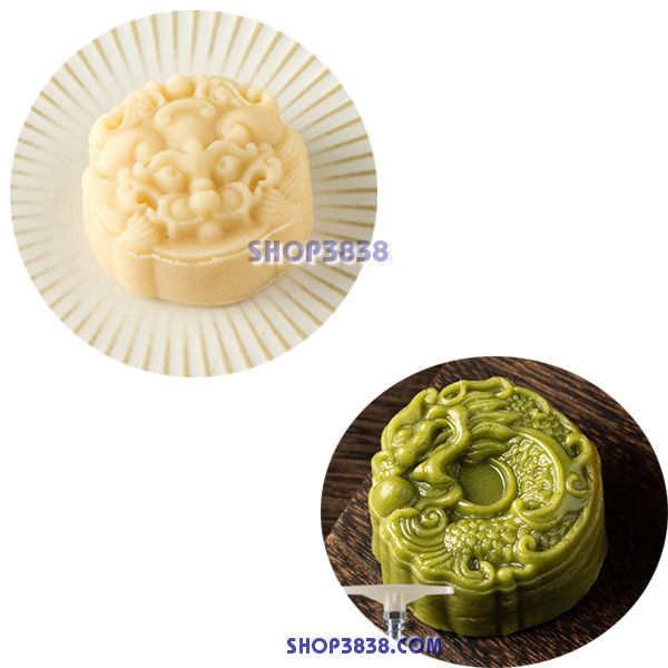 Bộ Khuôn Lò Xo Làm Bánh Trung Thu 4 Mặt 125-150-180gr Cá Chép Hóa Rồng