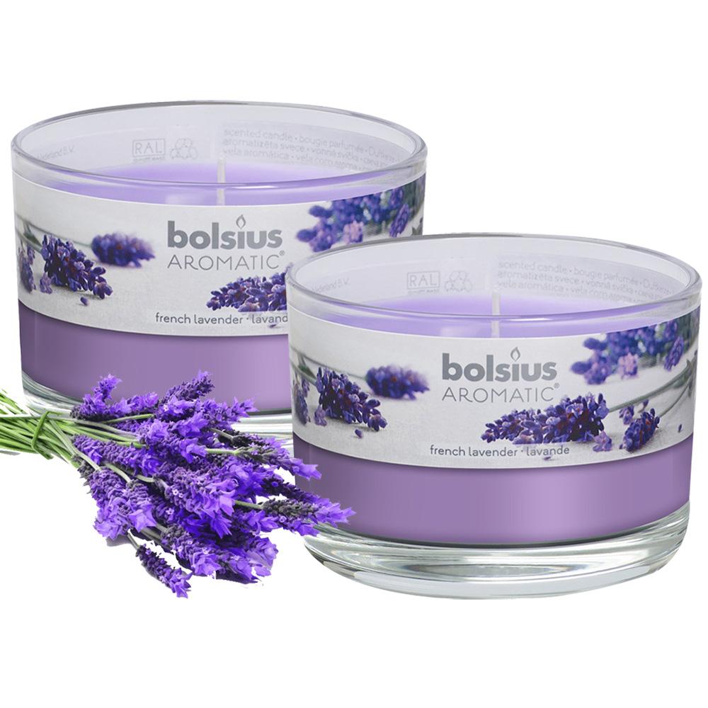 Combo 2 ly nến thơm tinh dầu Bolsius French Lavender 155g - hoa oải hương, nến trang trí, thơm phòng, thư giãn, khử mùi