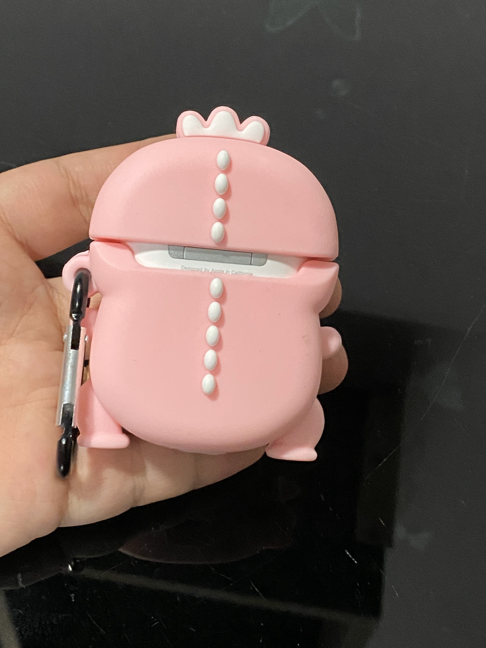 Bao airpods case airpods bảo vệ airpods hình thú dễ thương hình khủng long năm canh hồng silicon chống bẩn chống sốc