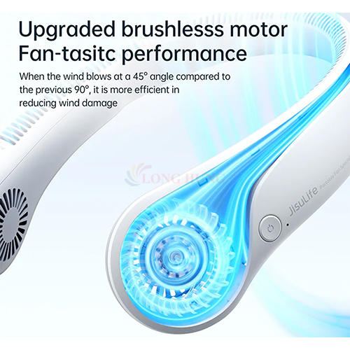 Quạt mini tích điện đeo cổ Jisulife Neck Fan Life3 4000mAh - Hàng chính hãng