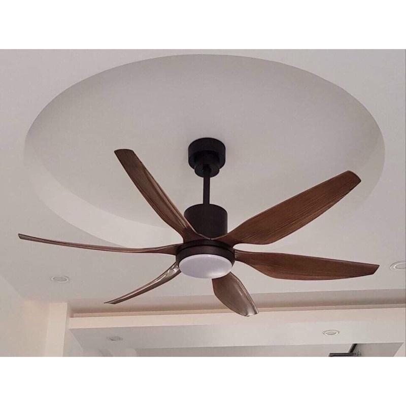 Quạt trần đèn 6 cánh_66inh đèn 3 chế độ sáng 5 tốc độ gió